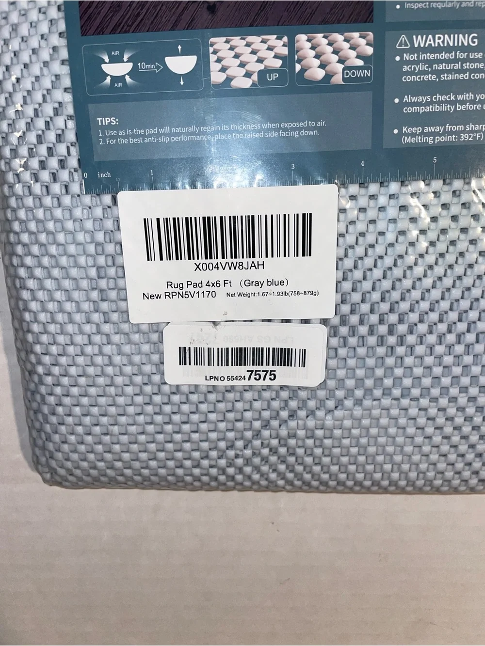 White Textured Anti-Slip Floor Mat Pad - Unbranded